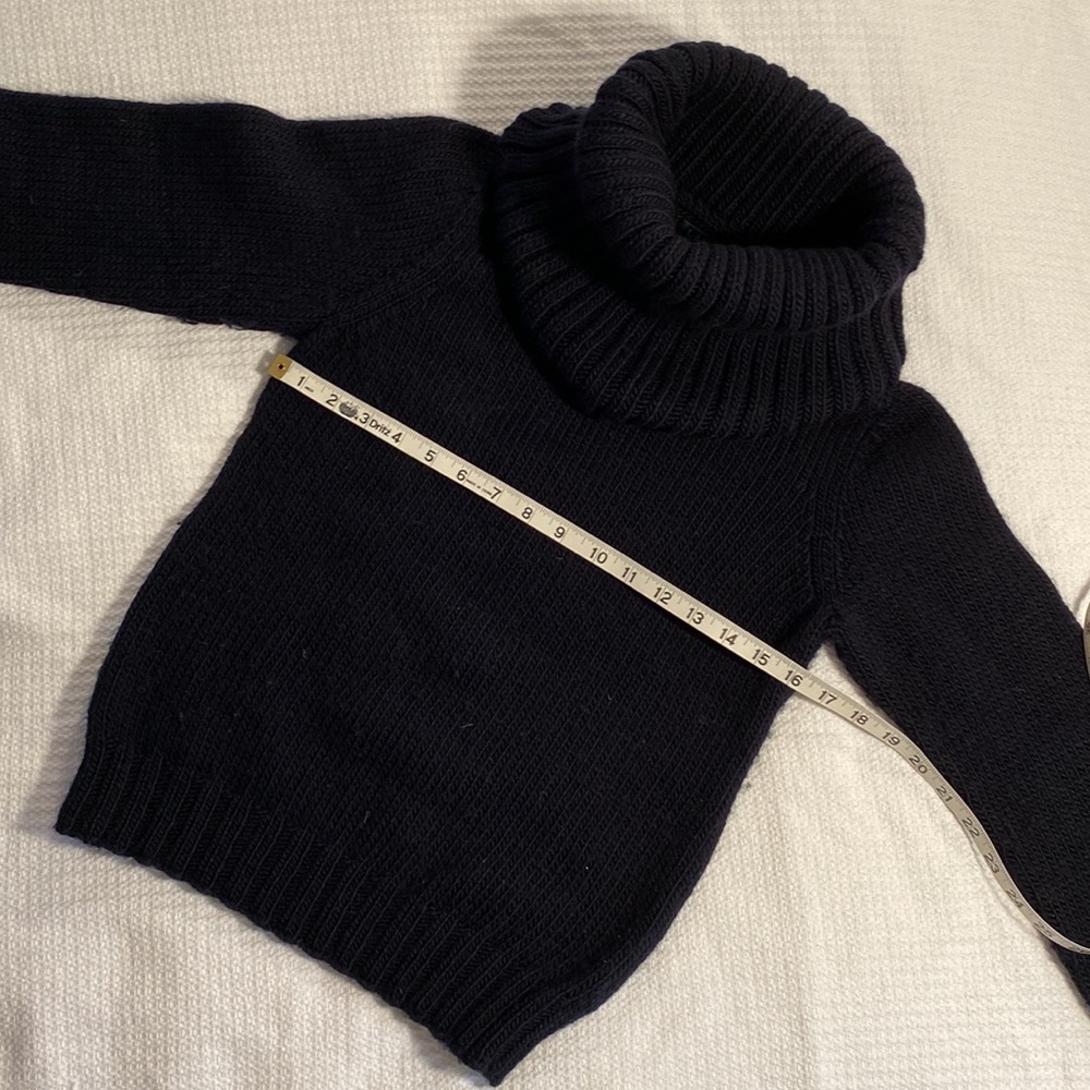 Lauren Ralph Lauren Cowl neck sweater navy wool gorgeous, thick and dreamy. XS